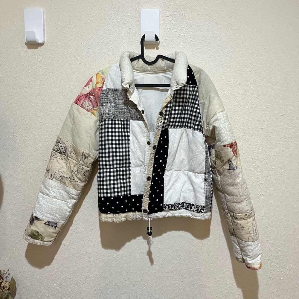 Aaron Asunsolo Patchwork Quilted Puffer Coat Jack… - image 2